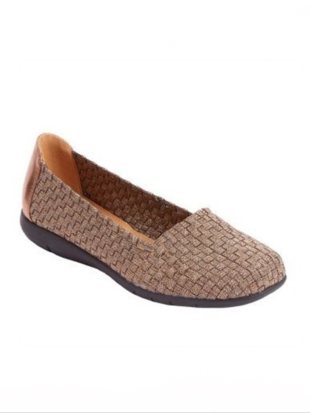Comfortview Bethany Bronze Slip-On Flats Women’s Size 8ww 8xw Extra Wide